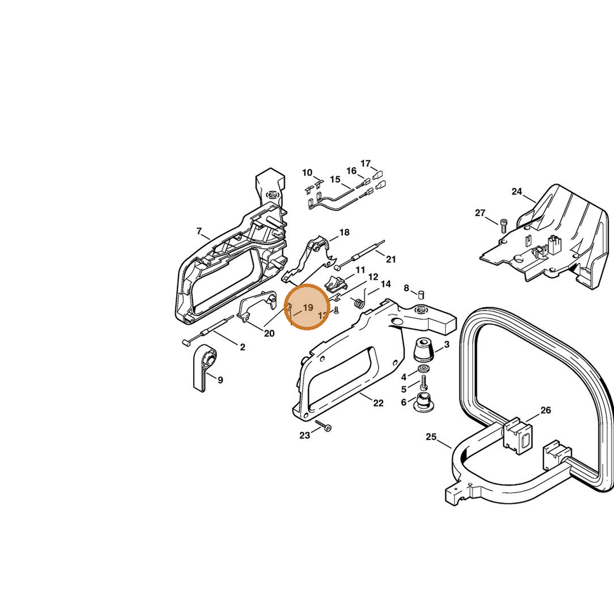 STIHL part 0000-998-1003 — IPL diagram snippet (6x zoom, amber highlight)