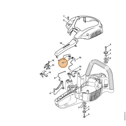 STIHL part 0000-998-1008 — IPL diagram snippet (6x zoom, amber highlight)