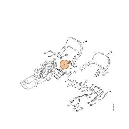 STIHL part 0000-998-1600 — IPL diagram snippet (6x zoom, amber highlight)