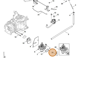 STIHL part 0002-007-1031 — IPL diagram snippet (6x zoom, amber highlight)