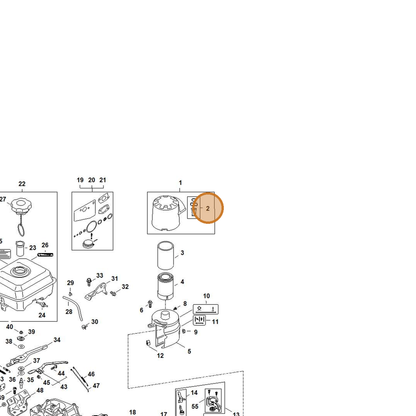 STIHL part 0002-007-1037 — IPL diagram snippet (6x zoom, amber highlight)