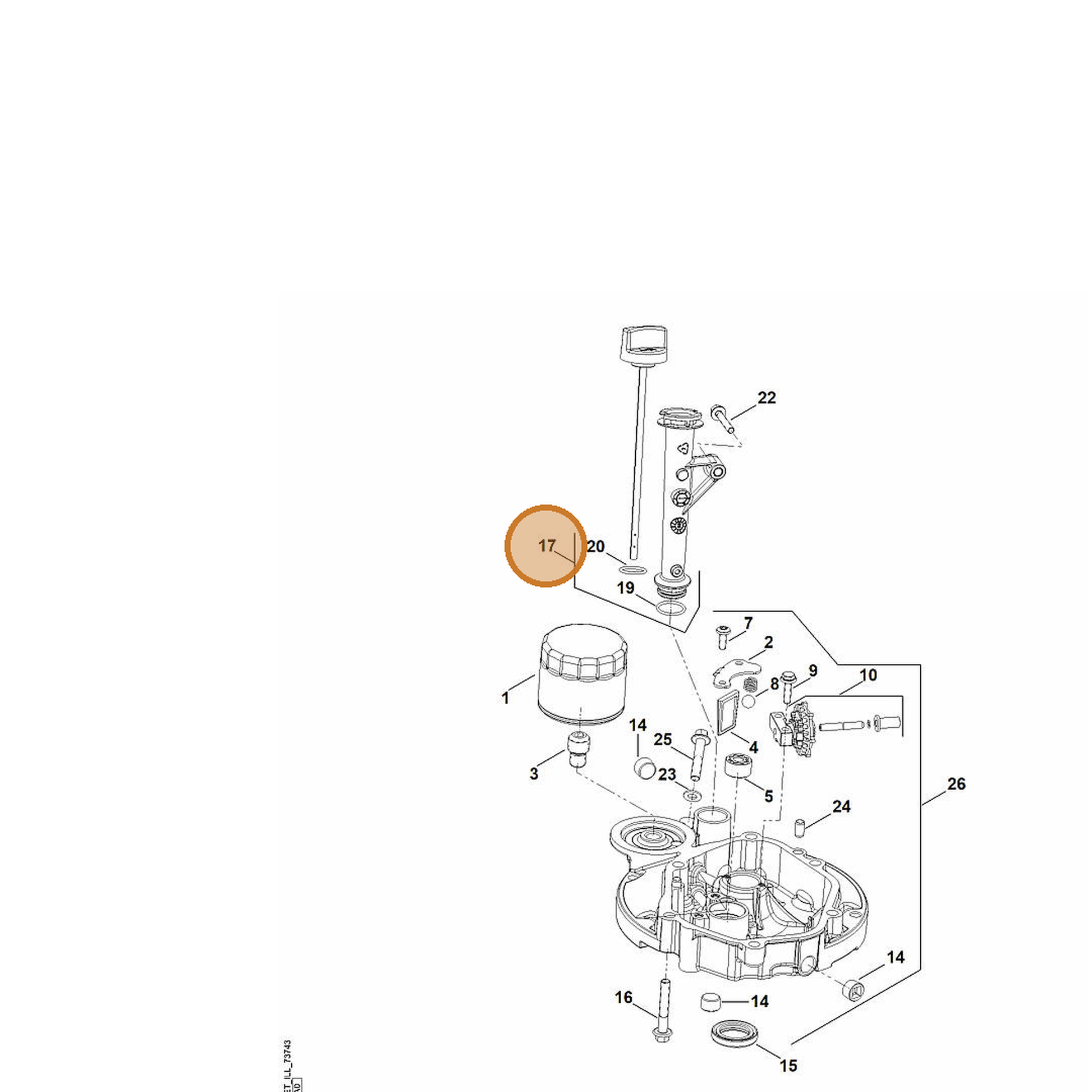 STIHL part 0002-020-4500 — IPL diagram snippet (6x zoom, amber highlight)