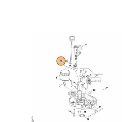 STIHL part 0002-020-4500 — IPL diagram snippet (6x zoom, amber highlight)