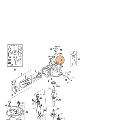 STIHL part 0002-021-0304 — IPL diagram snippet (6x zoom, amber highlight)