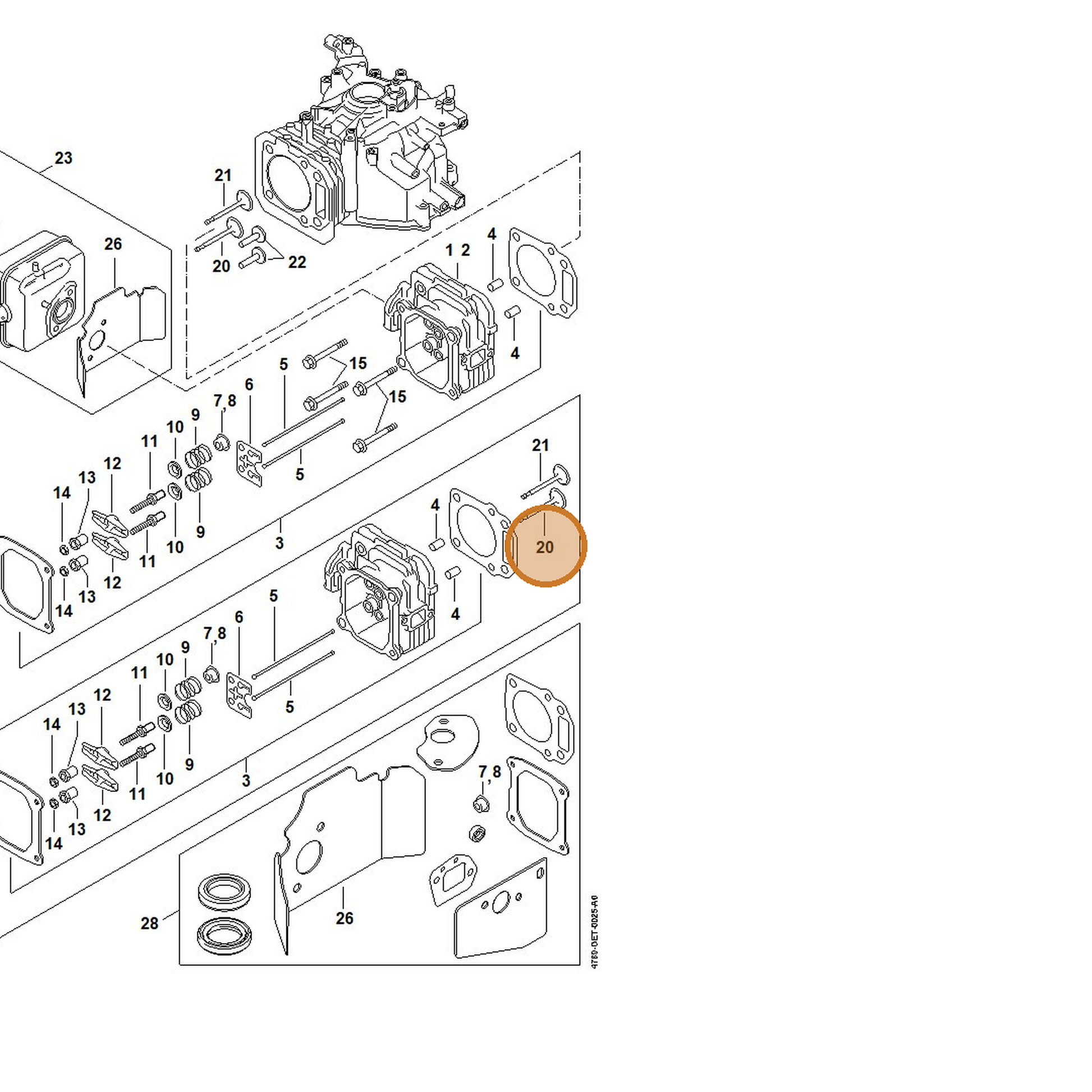 STIHL part 0002-025-1901 — IPL diagram snippet (6x zoom, amber highlight)