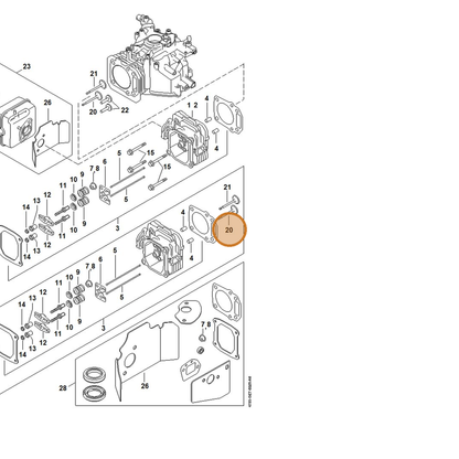 STIHL part 0002-025-1901 — IPL diagram snippet (6x zoom, amber highlight)