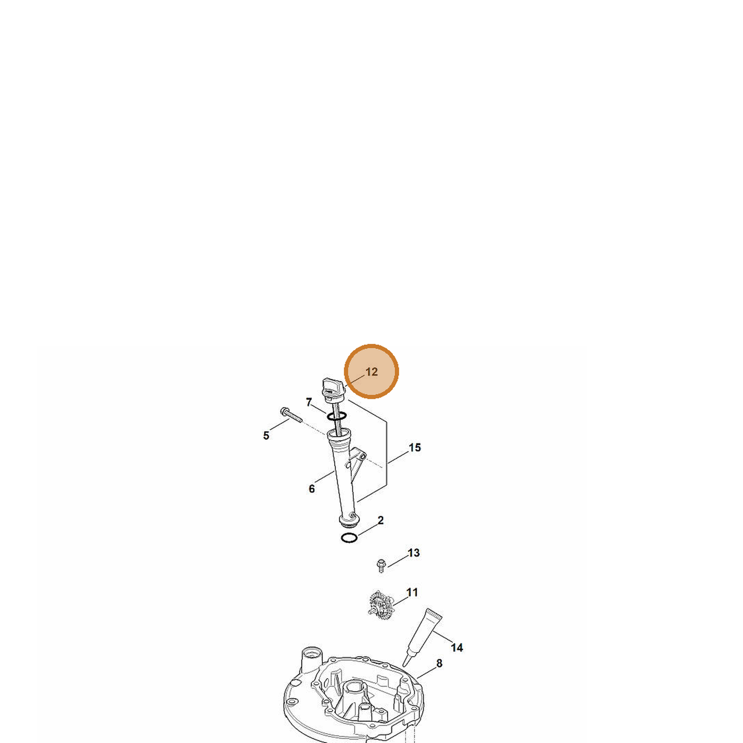 STIHL part 0002-028-0300 — IPL diagram snippet (6x zoom, amber highlight)