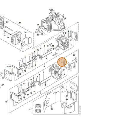 STIHL part 0002-028-1700 — IPL diagram snippet (6x zoom, amber highlight)