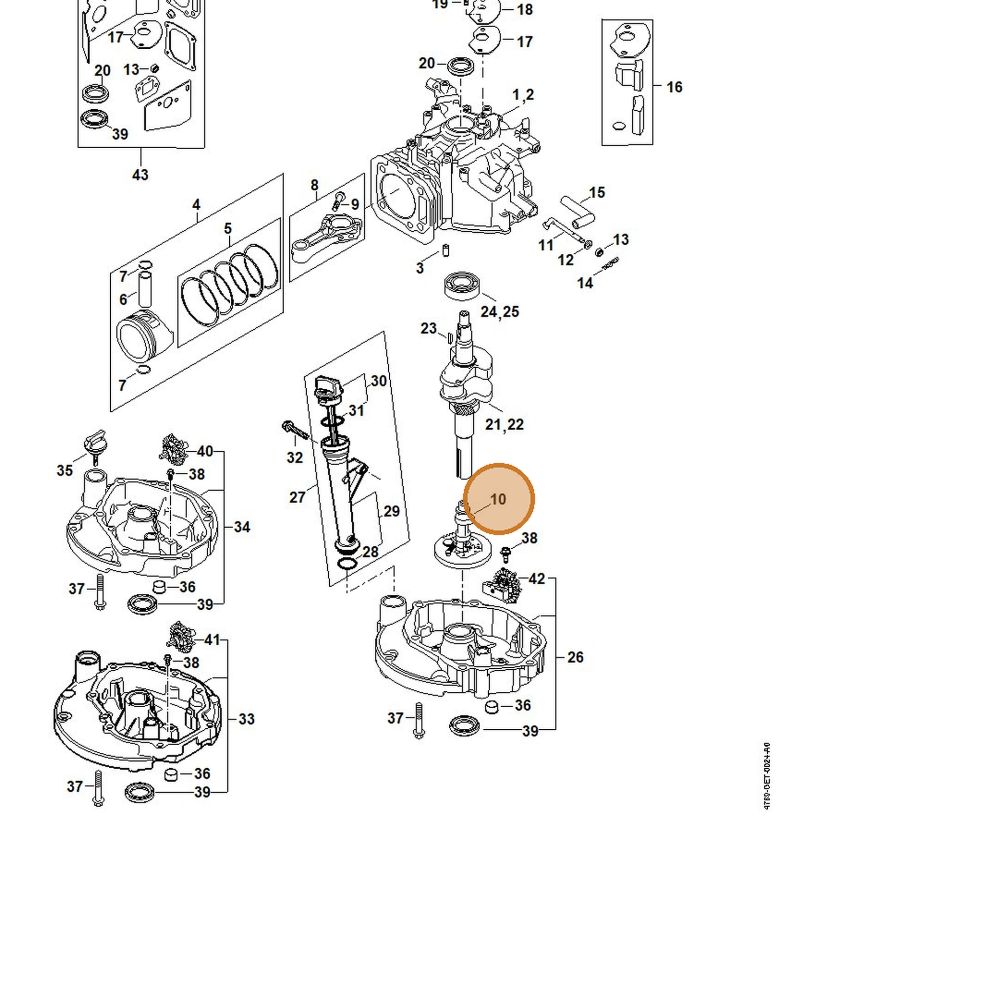 STIHL part 0002-030-1403 — IPL diagram snippet (6x zoom, amber highlight)