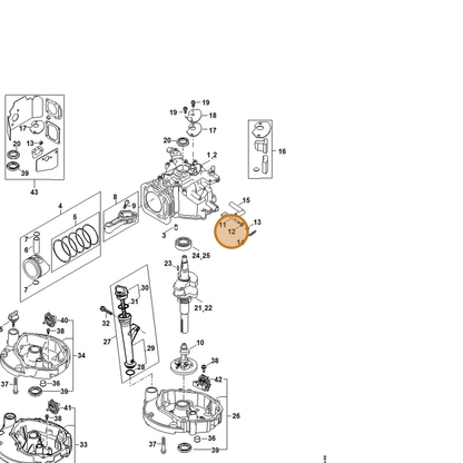STIHL part 0002-036-0300 — IPL diagram snippet (6x zoom, amber highlight)