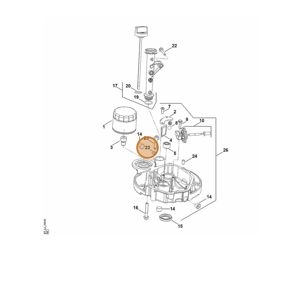 STIHL part 0002-036-0302 — IPL diagram snippet (6x zoom, amber highlight)
