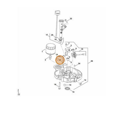 STIHL part 0002-036-0302 — IPL diagram snippet (6x zoom, amber highlight)