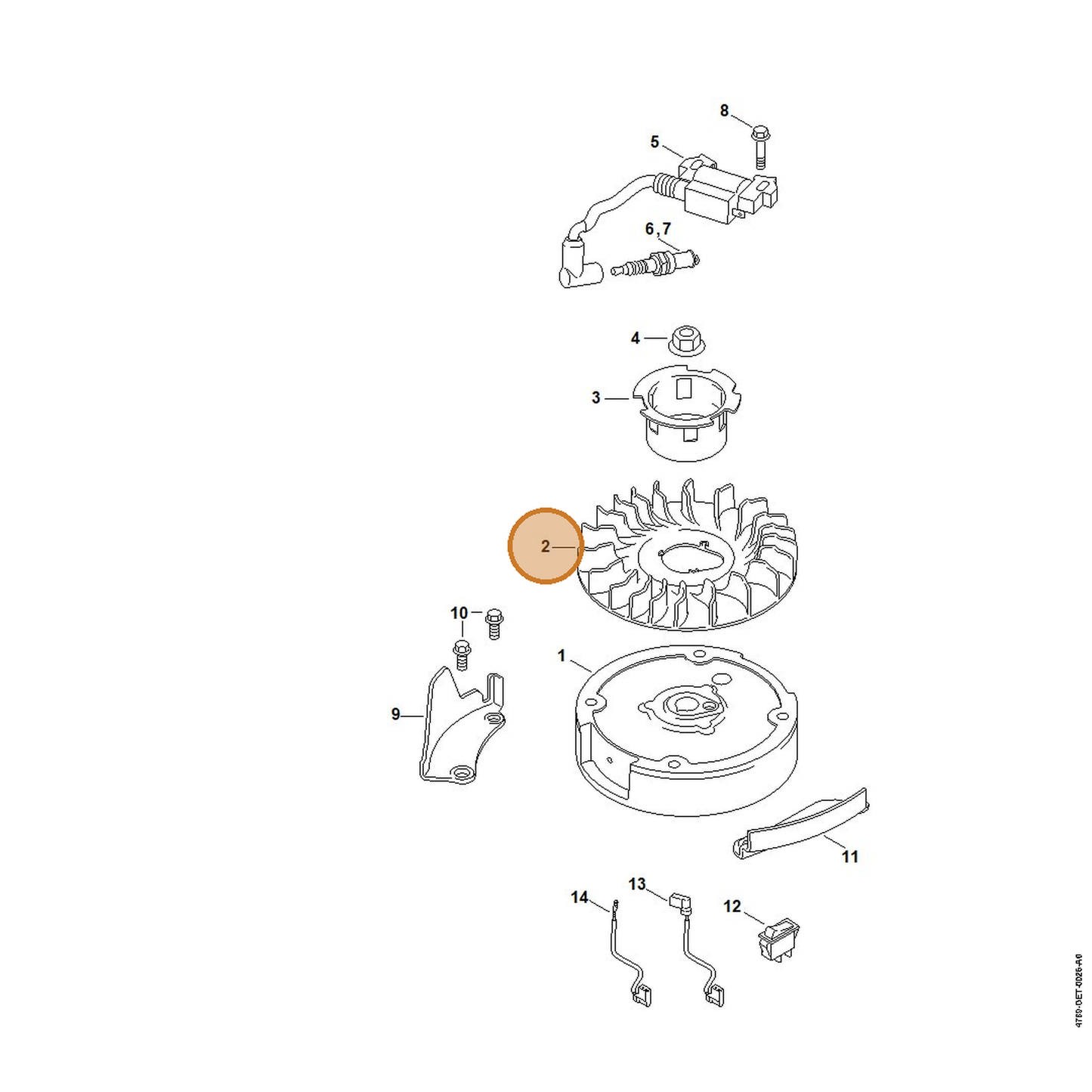 STIHL part 0002-086-0502 — IPL diagram snippet (6x zoom, amber highlight)