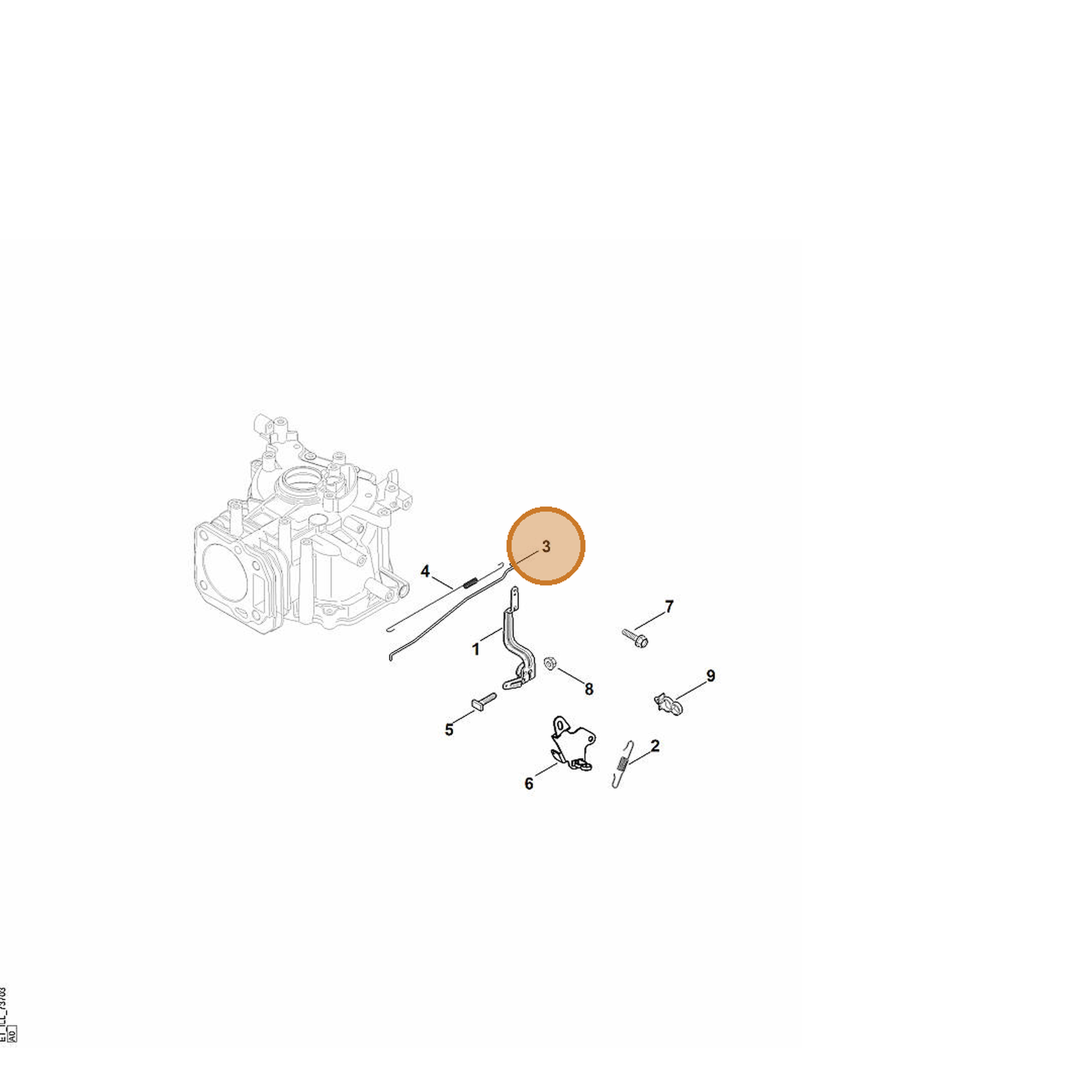 STIHL part 0002-104-0503 — IPL diagram snippet (6x zoom, amber highlight)