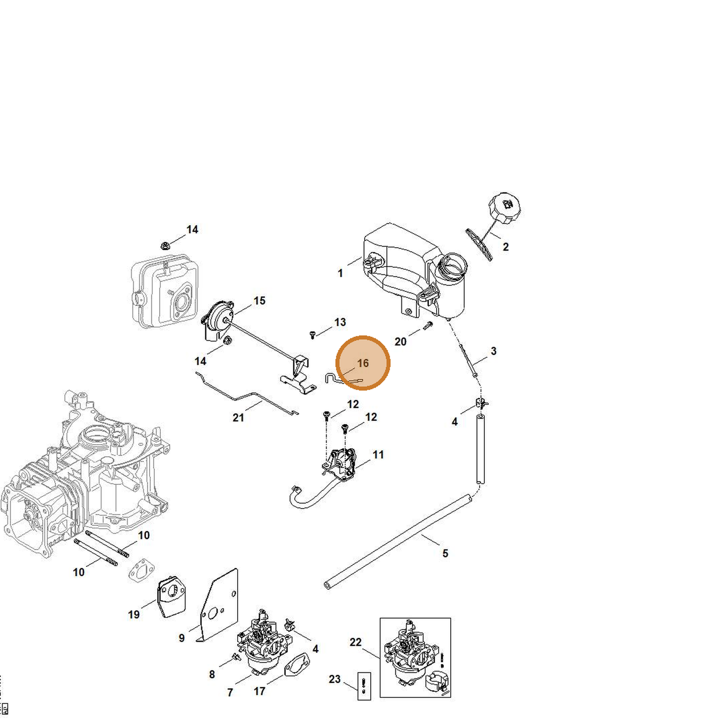 STIHL part 0002-104-0504 — IPL diagram snippet (6x zoom, amber highlight)