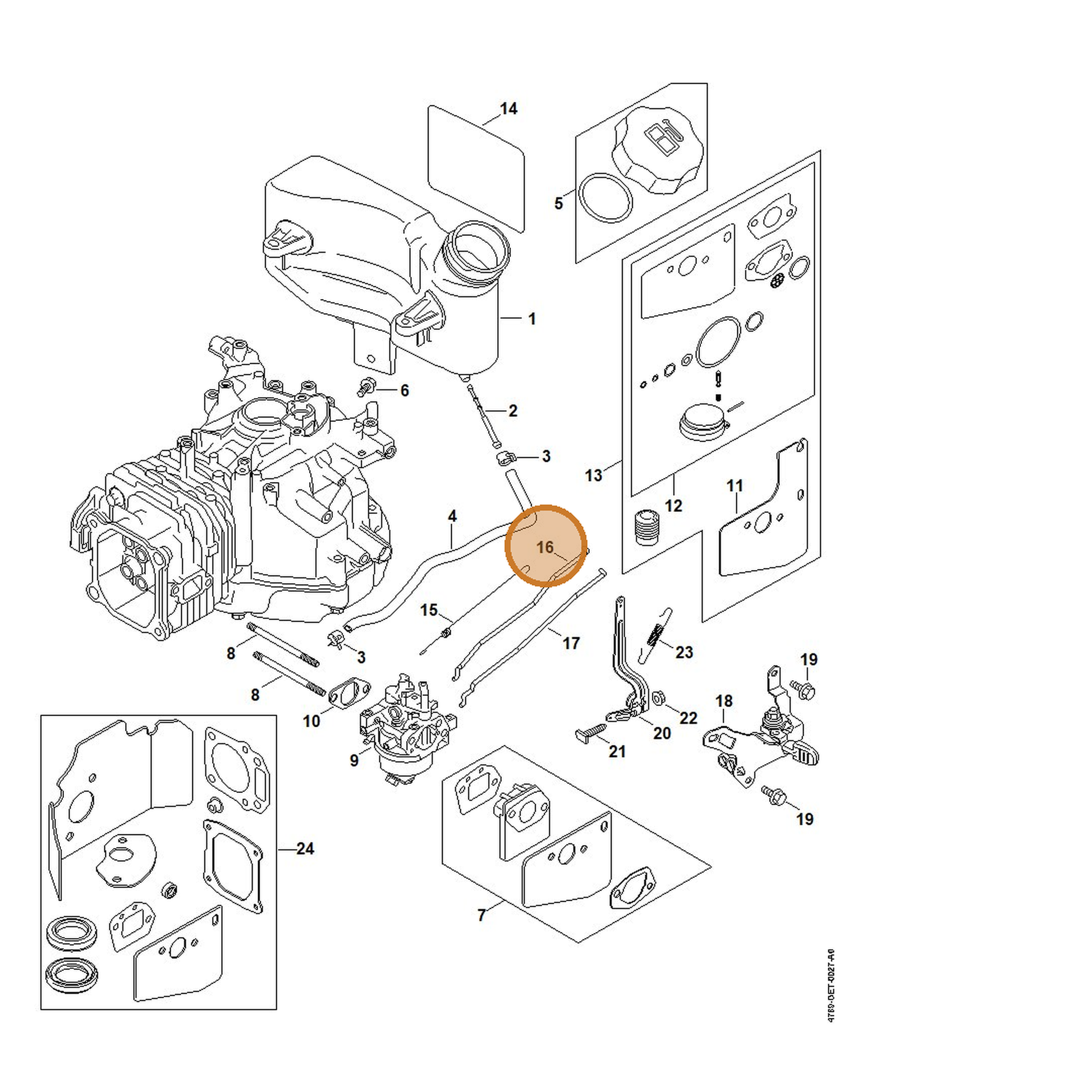STIHL part 0002-104-0508 — IPL diagram snippet (6x zoom, amber highlight)