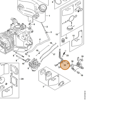 STIHL part 0002-104-0602 — IPL diagram snippet (6x zoom, amber highlight)