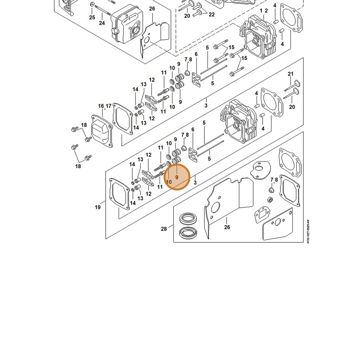 STIHL part 0002-104-2102 — IPL diagram snippet (6x zoom, amber highlight)