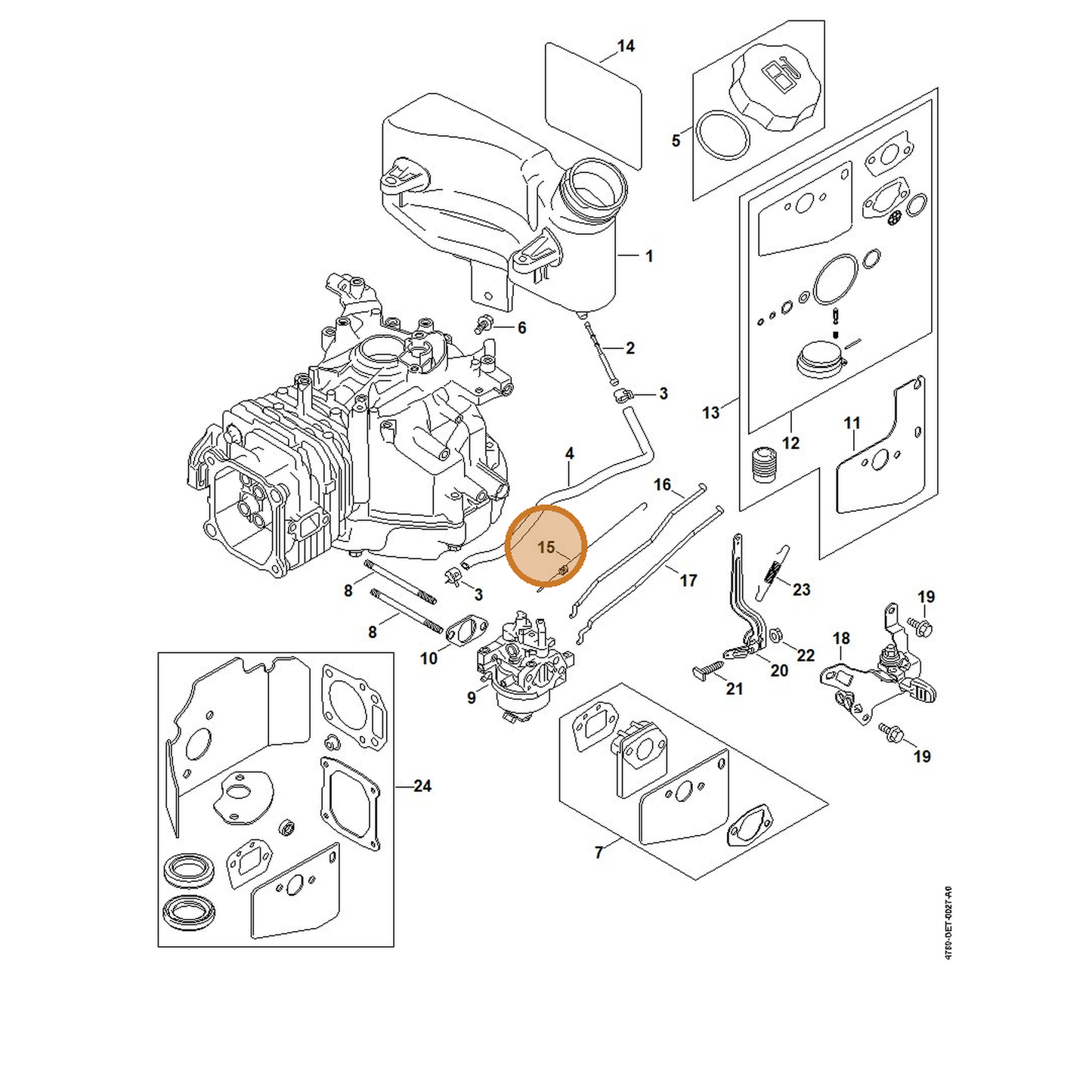 STIHL part 0002-104-2103 — IPL diagram snippet (6x zoom, amber highlight)