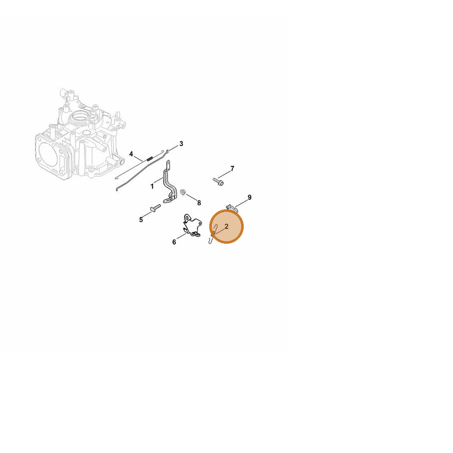 STIHL part 0002-104-2105 — IPL diagram snippet (6x zoom, amber highlight)