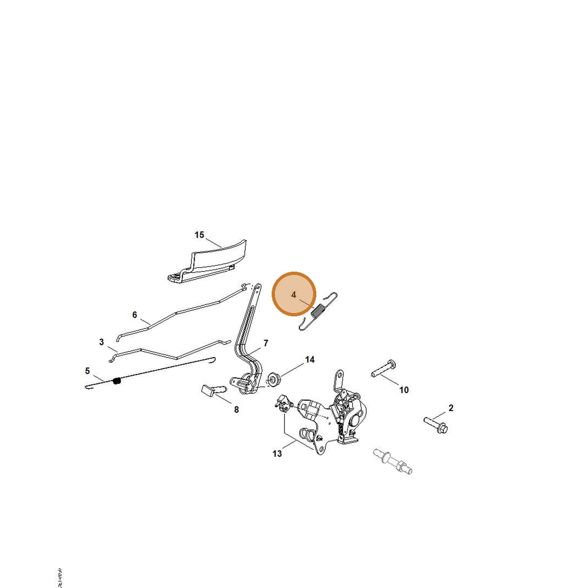 STIHL part 0002-104-2107 — IPL diagram snippet (6x zoom, amber highlight)