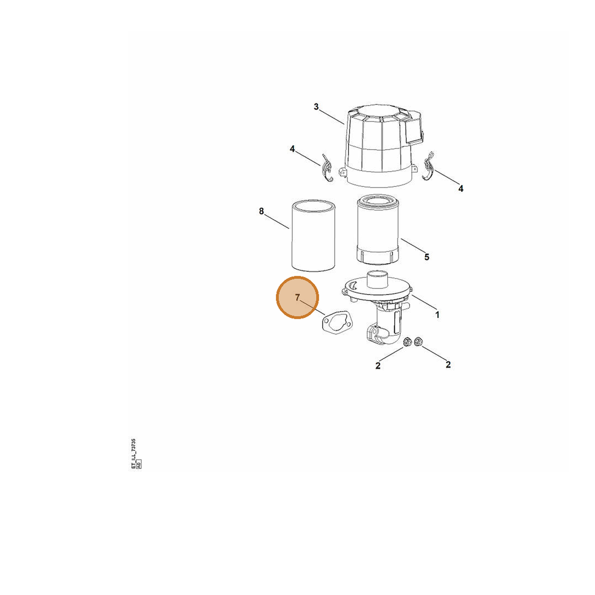 STIHL part 0002-129-0904 — IPL diagram snippet (6x zoom, amber highlight)