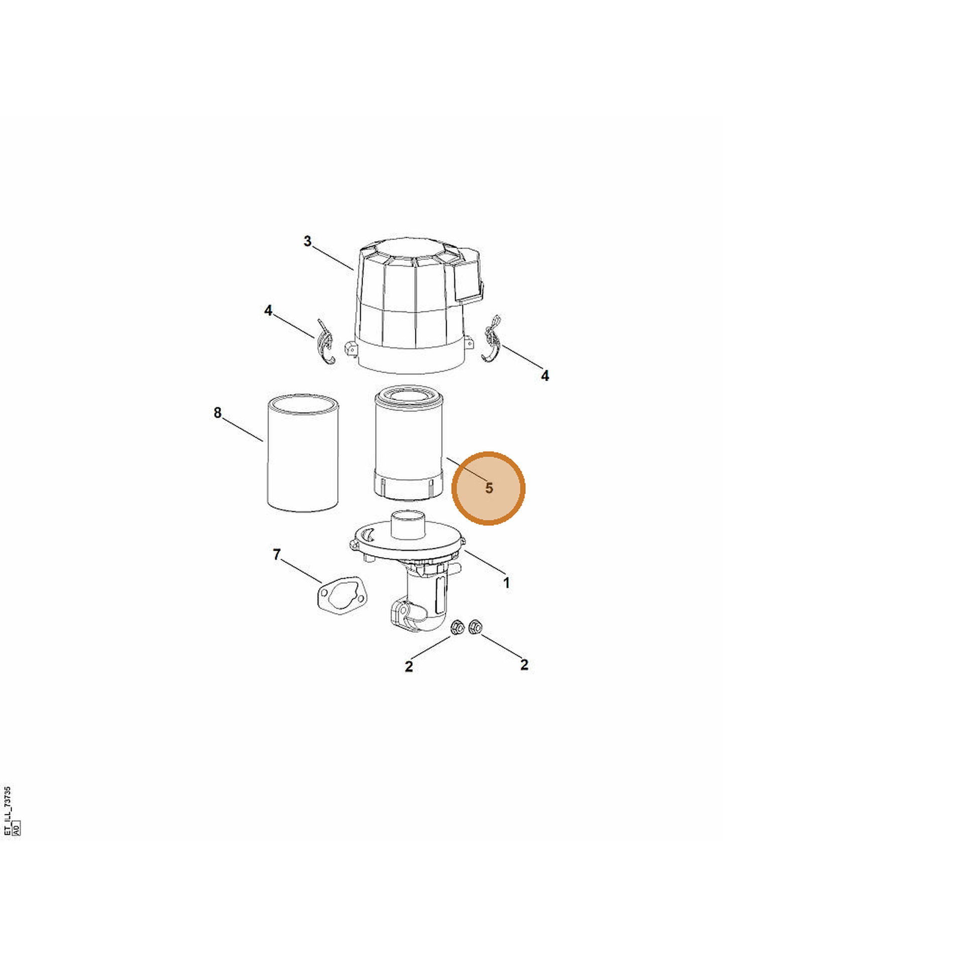STIHL part 0002-140-4401 — IPL diagram snippet (6x zoom, amber highlight)