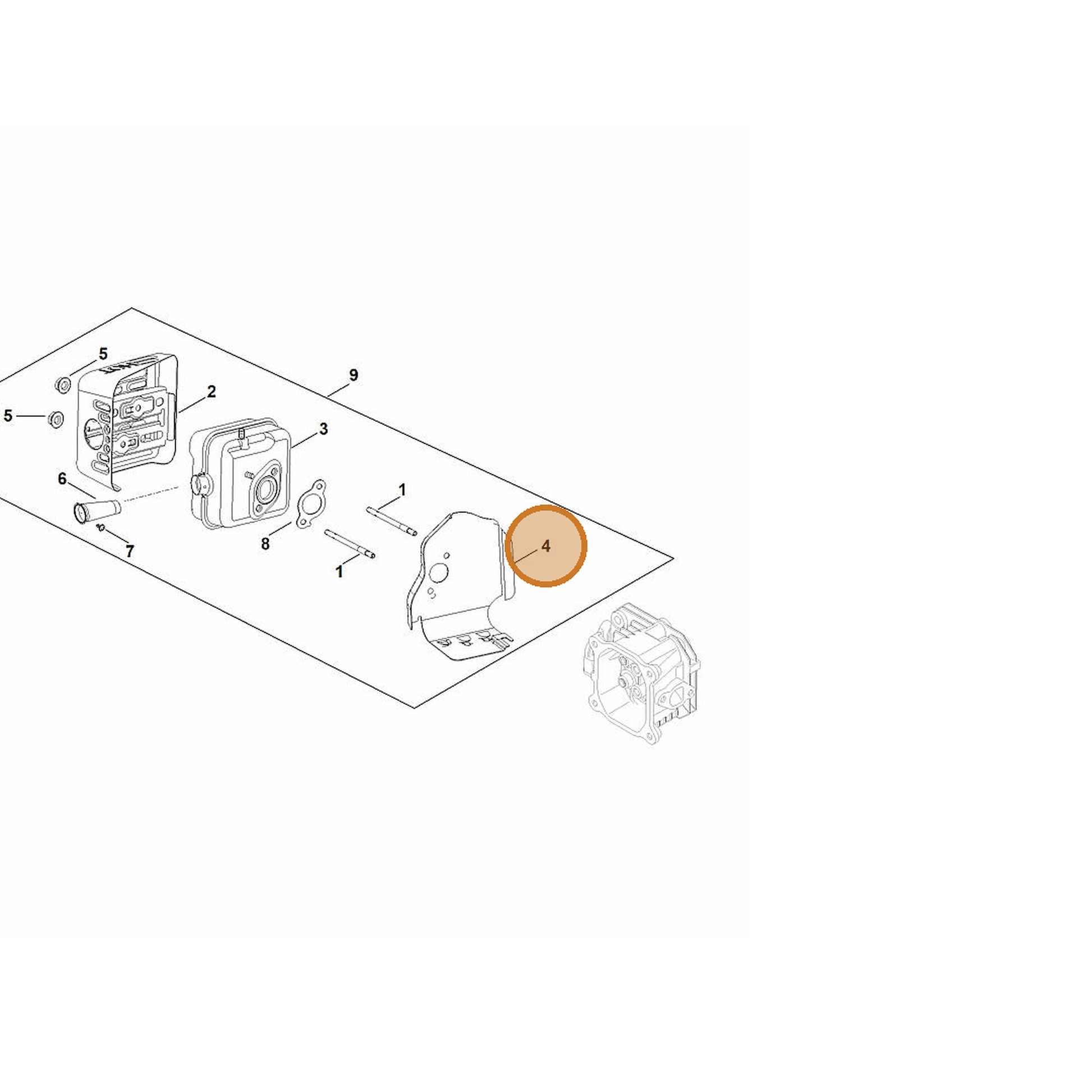 STIHL part 0002-149-0601 — IPL diagram snippet (6x zoom, amber highlight)