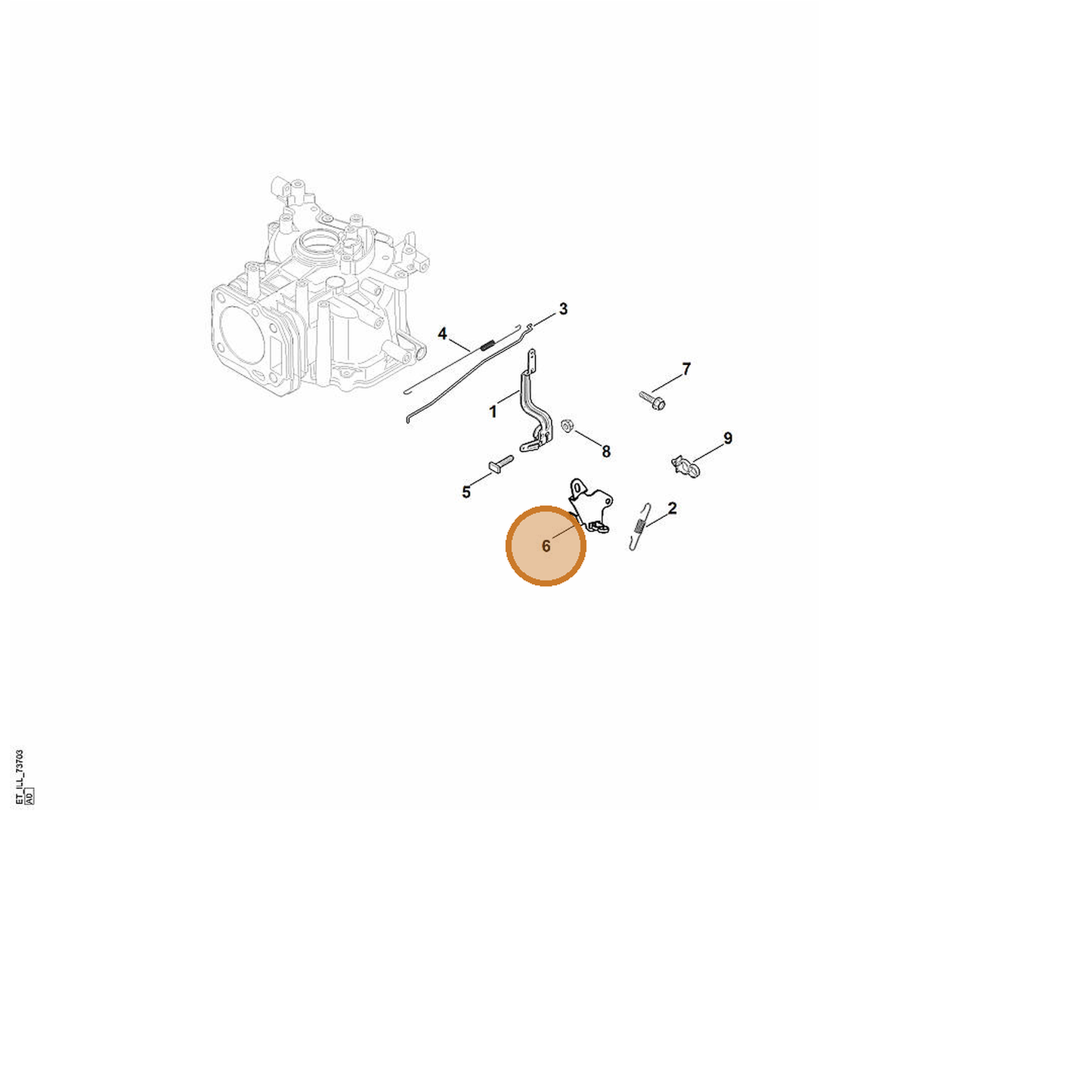 STIHL part 0002-180-1809 — IPL diagram snippet (6x zoom, amber highlight)