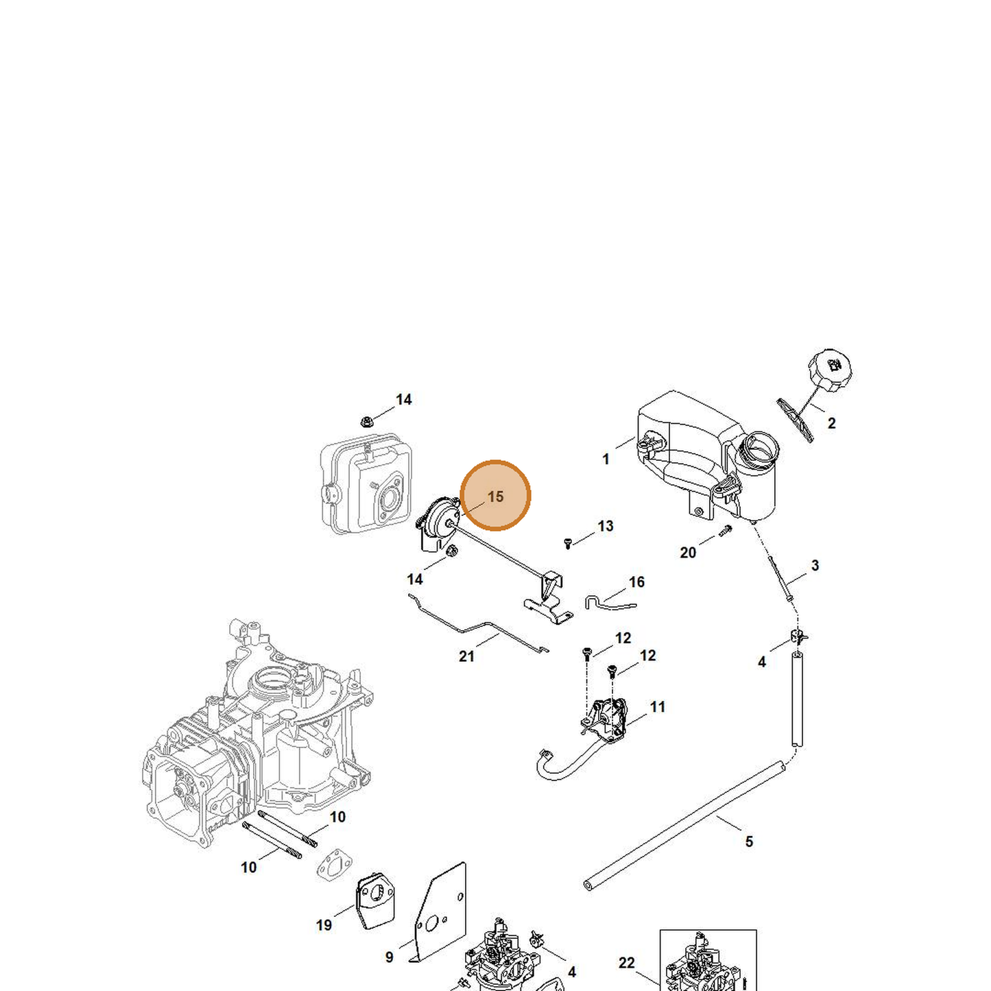 STIHL part 0002-180-2605 — IPL diagram snippet (6x zoom, amber highlight)