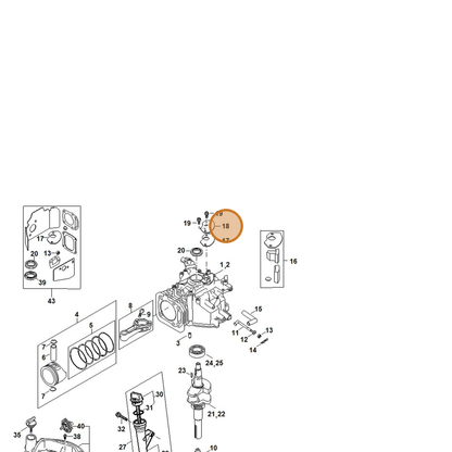 STIHL part 0002-182-8600 — IPL diagram snippet (6x zoom, amber highlight)