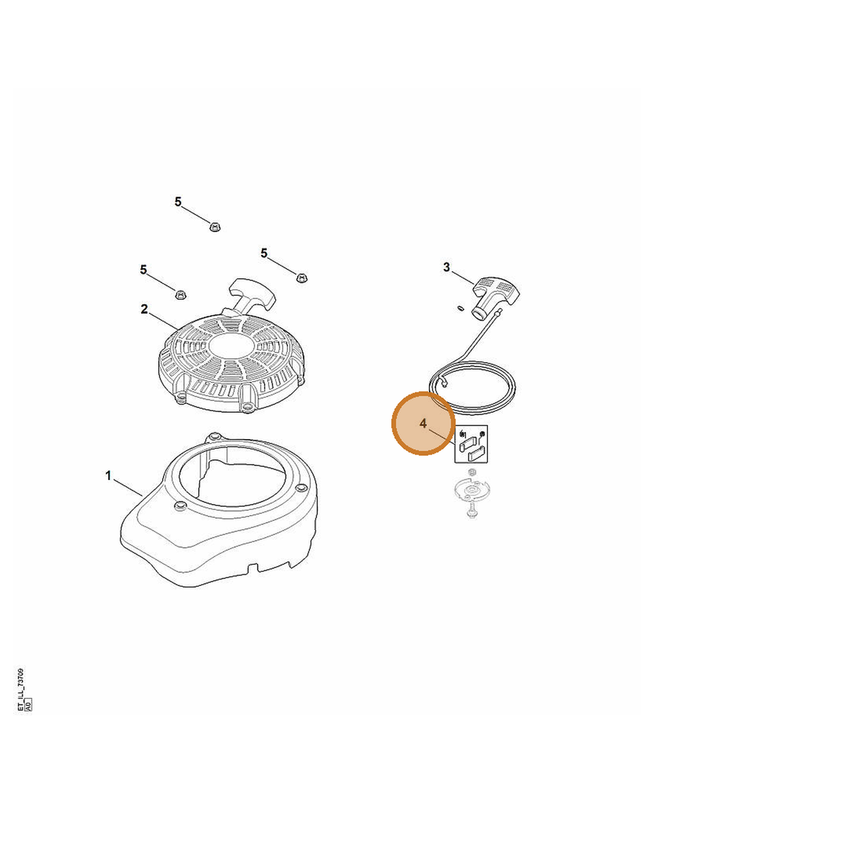 STIHL part 0002-190-5101 — IPL diagram snippet (6x zoom, amber highlight)