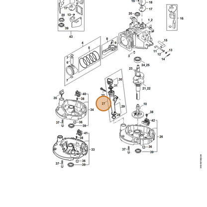 STIHL part 0002-350-1700 — IPL diagram snippet (6x zoom, amber highlight)