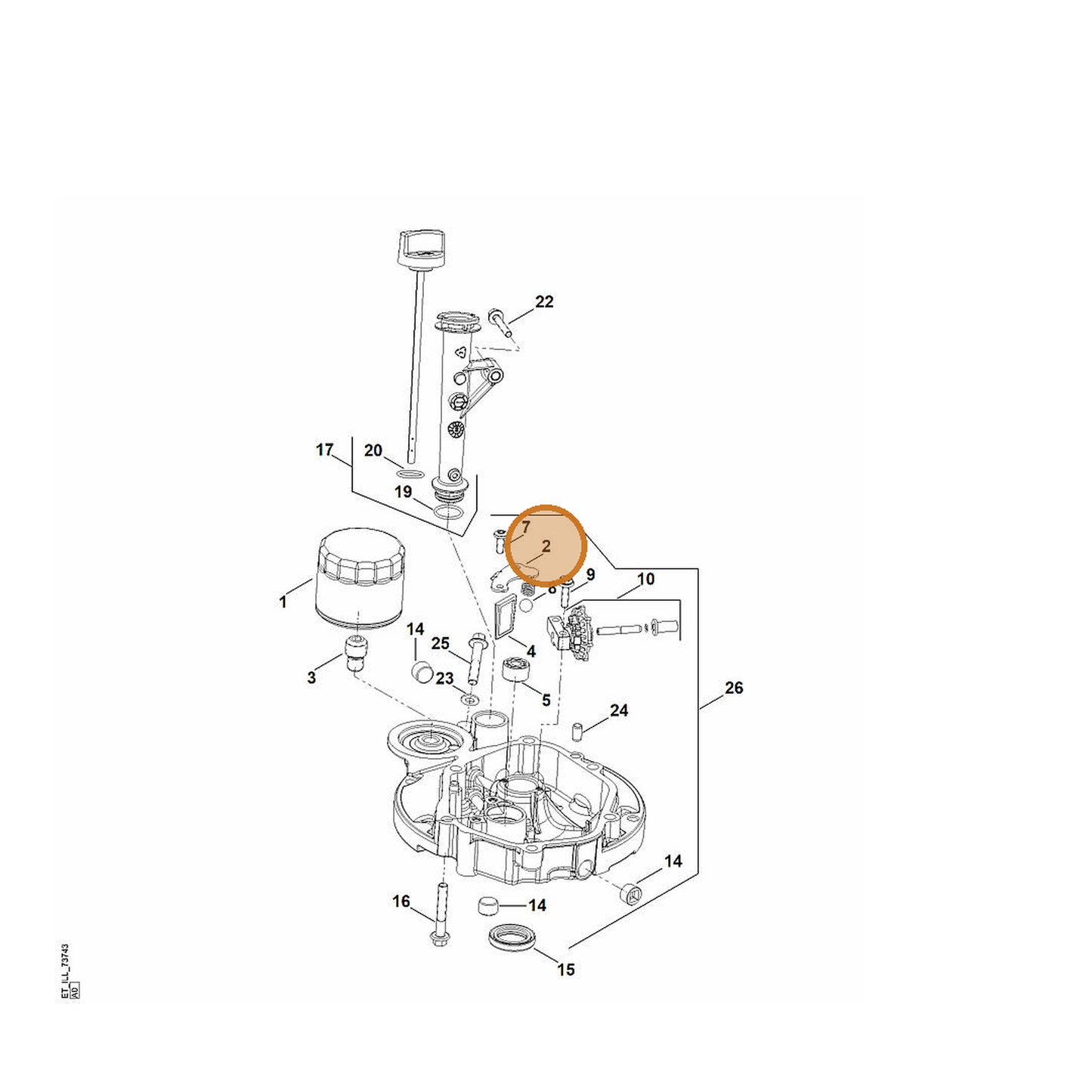 STIHL part 0002-350-6500 — IPL diagram snippet (6x zoom, amber highlight)