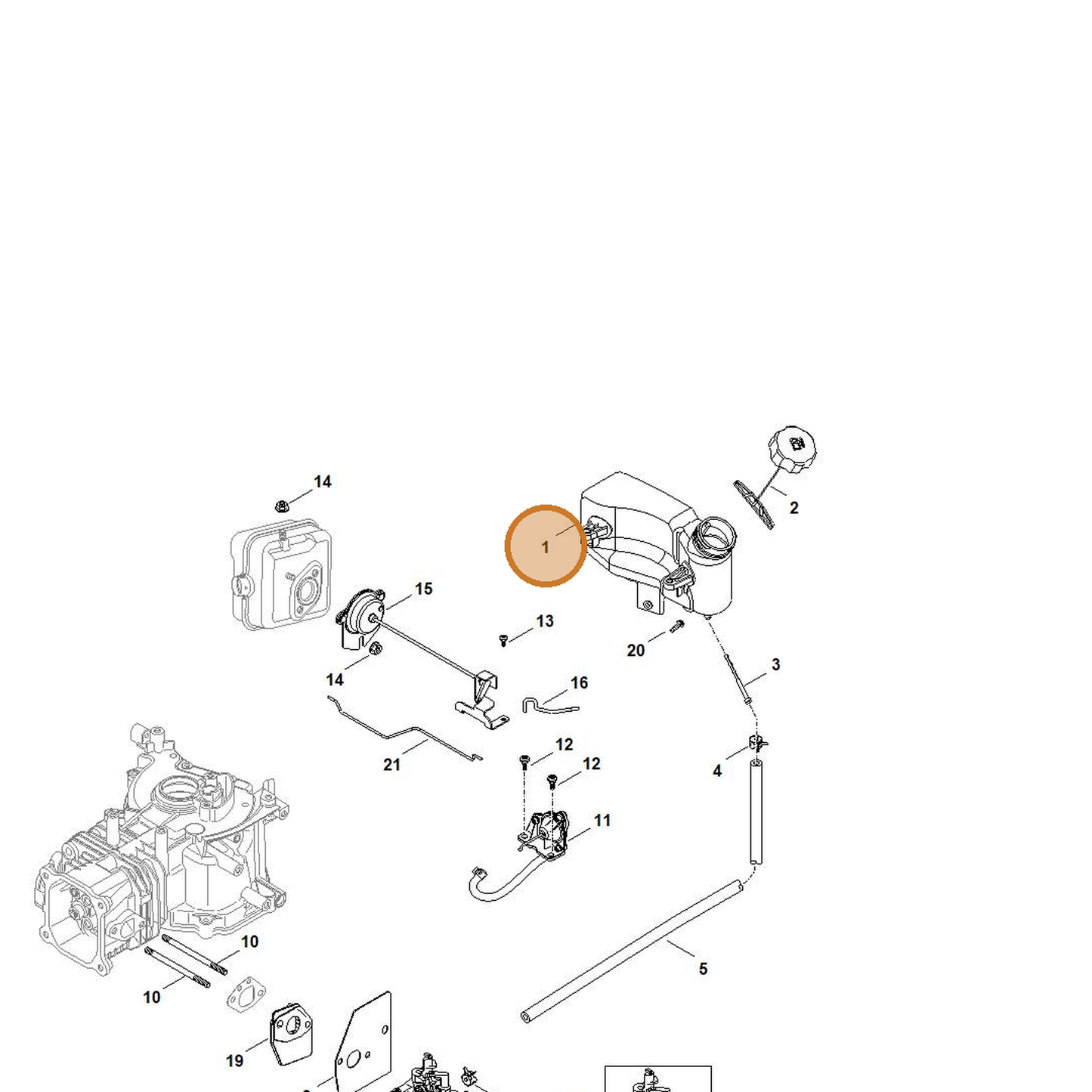 STIHL part 0002-351-0502 — IPL diagram snippet (6x zoom, amber highlight)