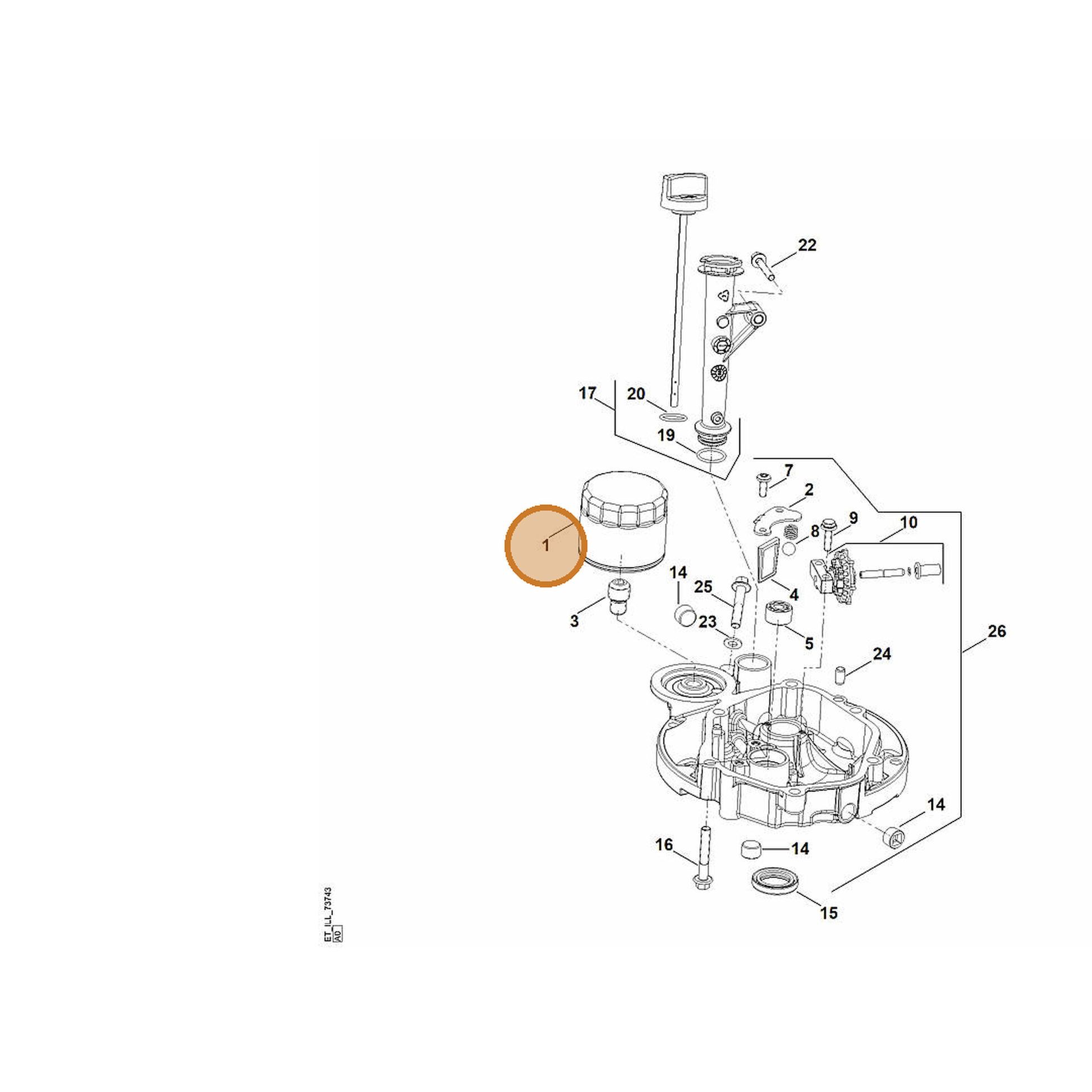 STIHL part 0002-358-1811 — IPL diagram snippet (6x zoom, amber highlight)