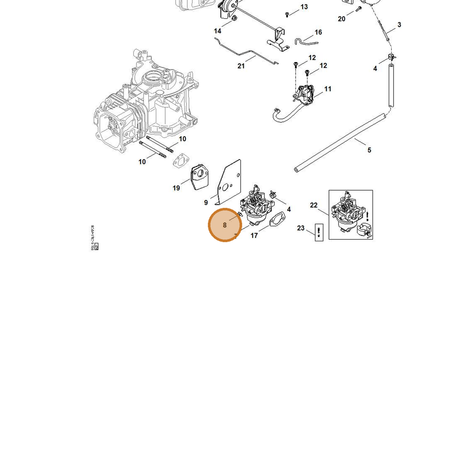 STIHL part 0002-358-7901 — IPL diagram snippet (6x zoom, amber highlight)