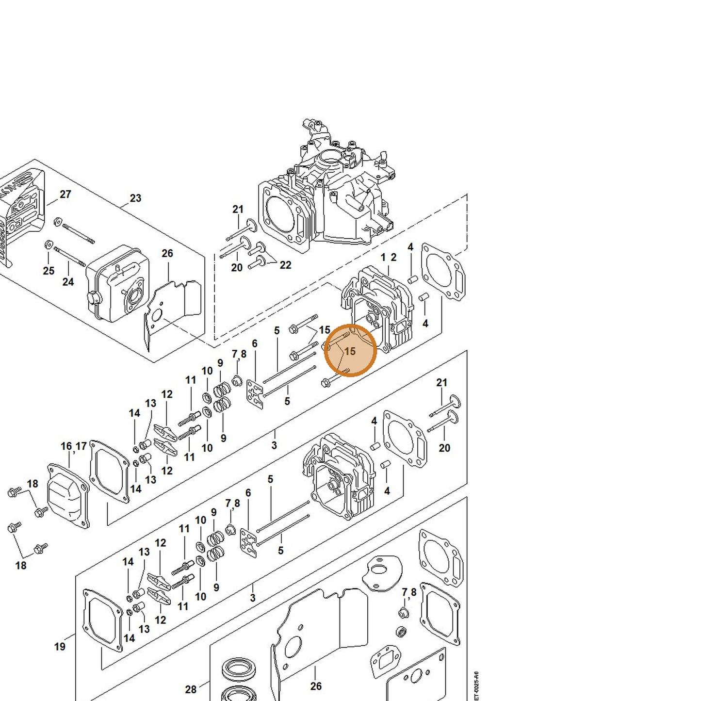 STIHL part 0002-951-9700 — IPL diagram snippet (6x zoom, amber highlight)