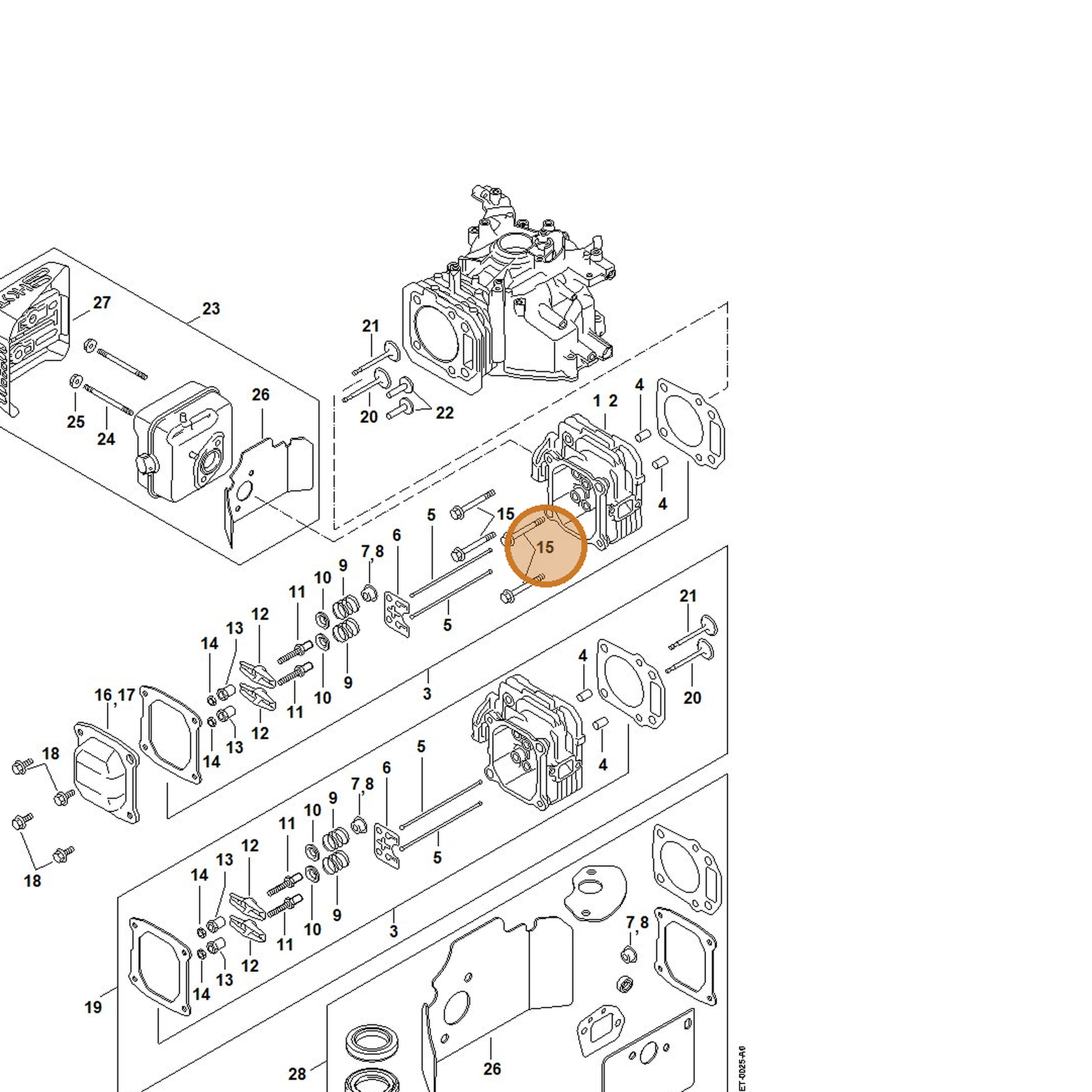 STIHL part 0002-951-9700 — IPL diagram snippet (6x zoom, amber highlight)