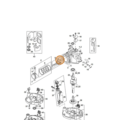 STIHL part 0002-951-9711 — IPL diagram snippet (6x zoom, amber highlight)
