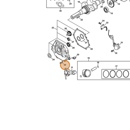STIHL part 0002-951-9714 — IPL diagram snippet (6x zoom, amber highlight)