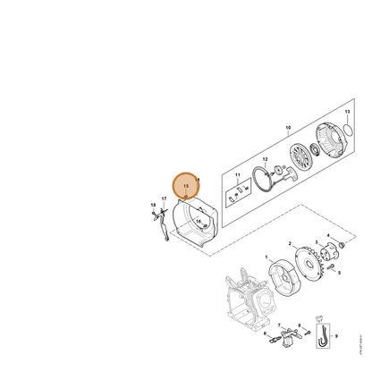 STIHL part 0002-951-9716 — IPL diagram snippet (6x zoom, amber highlight)