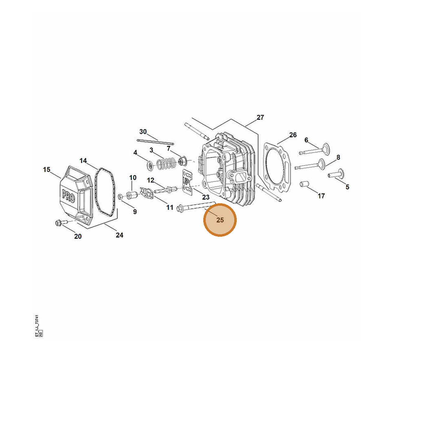 STIHL part 0002-951-9717 — IPL diagram snippet (6x zoom, amber highlight)