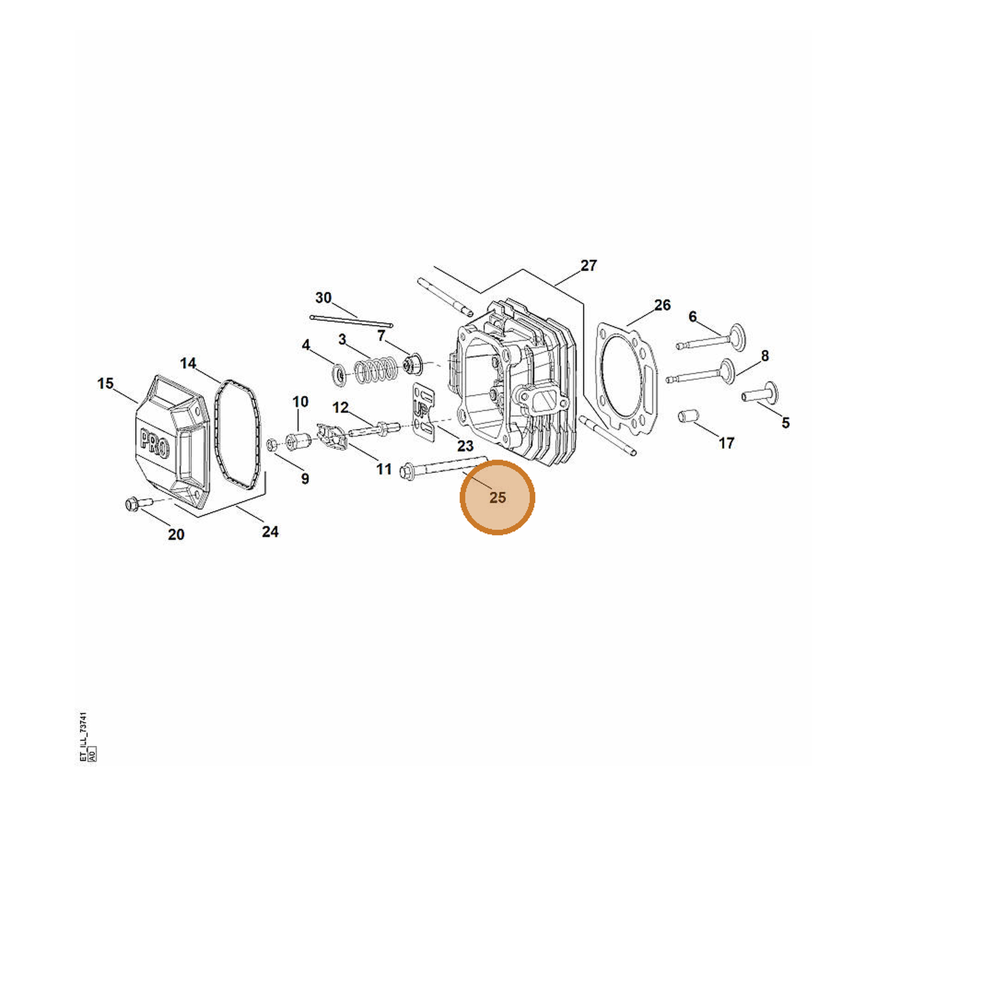 STIHL part 0002-951-9717 — IPL diagram snippet (6x zoom, amber highlight)