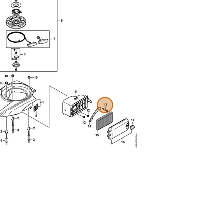 STIHL part 0002-951-9719 — IPL diagram snippet (6x zoom, amber highlight)