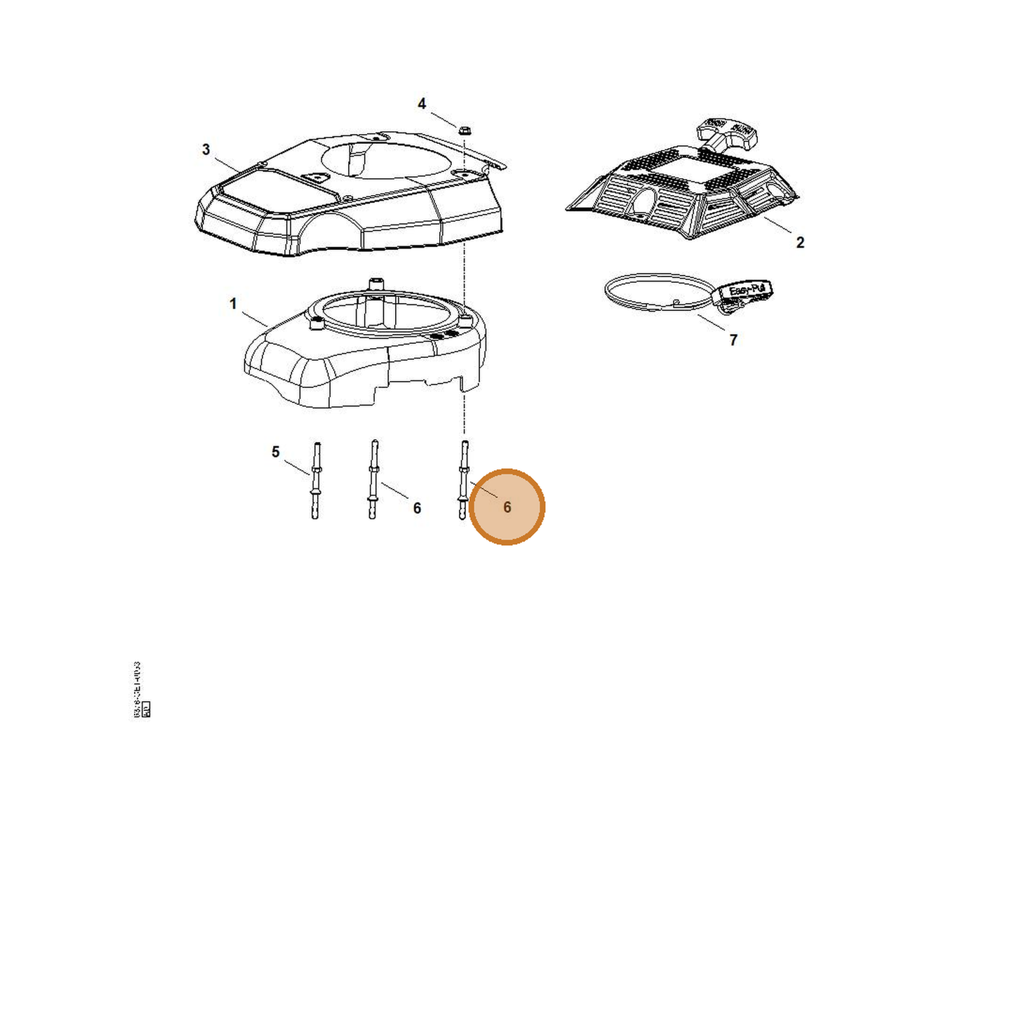 STIHL part 0002-953-6601 — IPL diagram snippet (6x zoom, amber highlight)