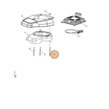 STIHL part 0002-953-6601 — IPL diagram snippet (6x zoom, amber highlight)