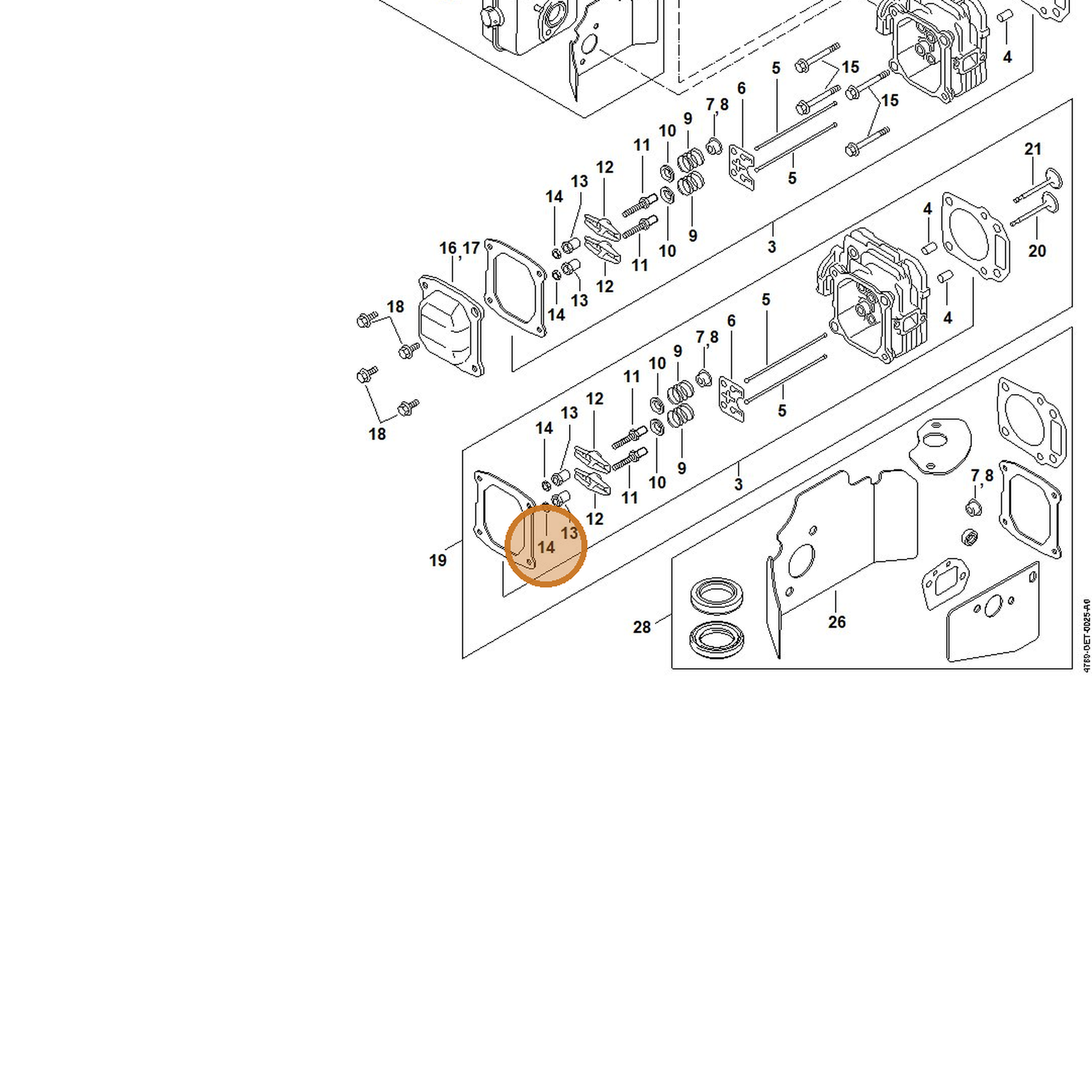 STIHL part 0002-955-0901 — IPL diagram snippet (6x zoom, amber highlight)