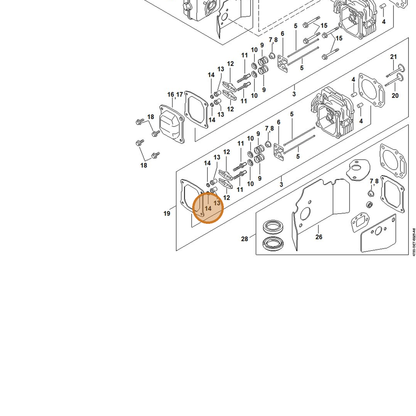 STIHL part 0002-955-0901 — IPL diagram snippet (6x zoom, amber highlight)