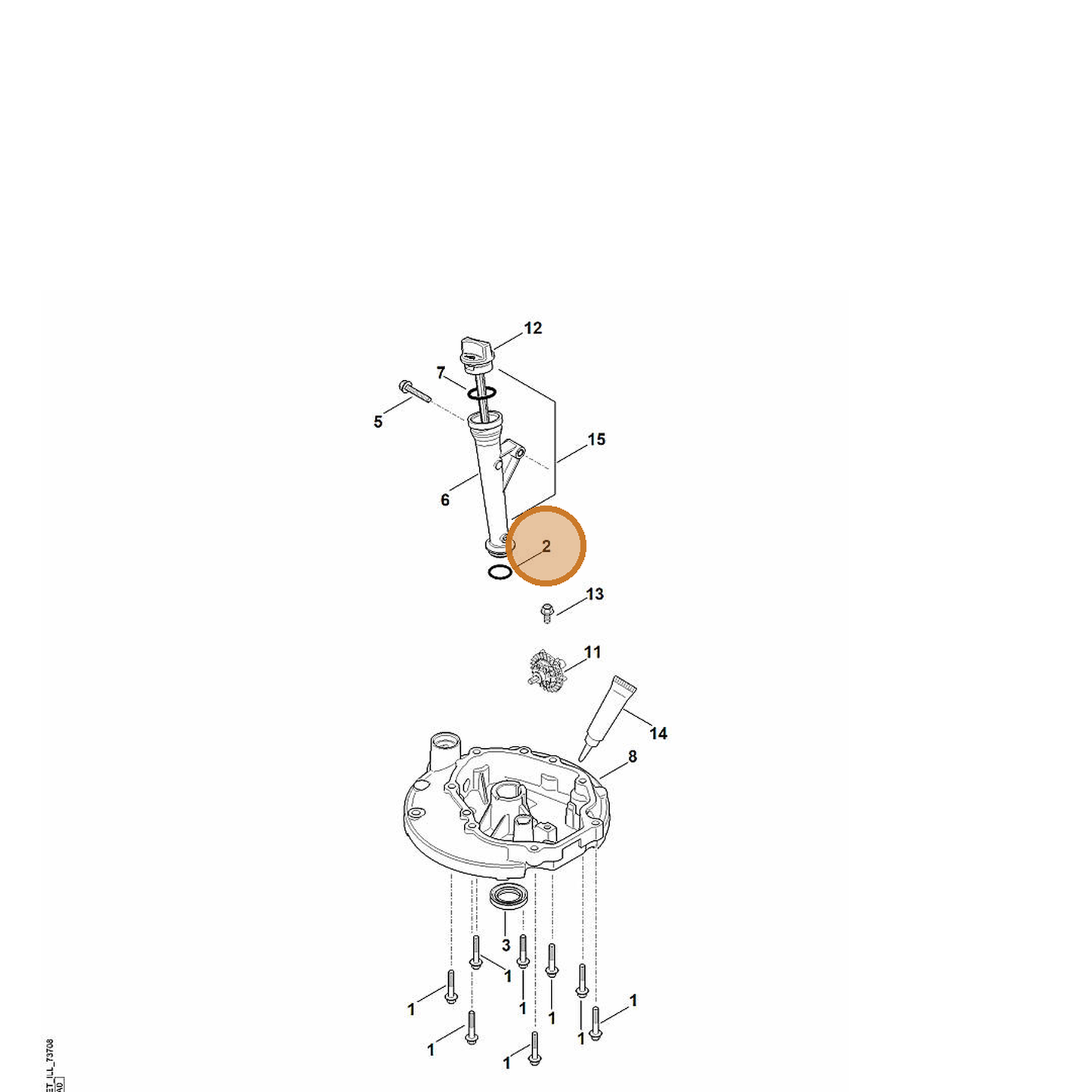 STIHL part 0002-992-5506 — IPL diagram snippet (6x zoom, amber highlight)